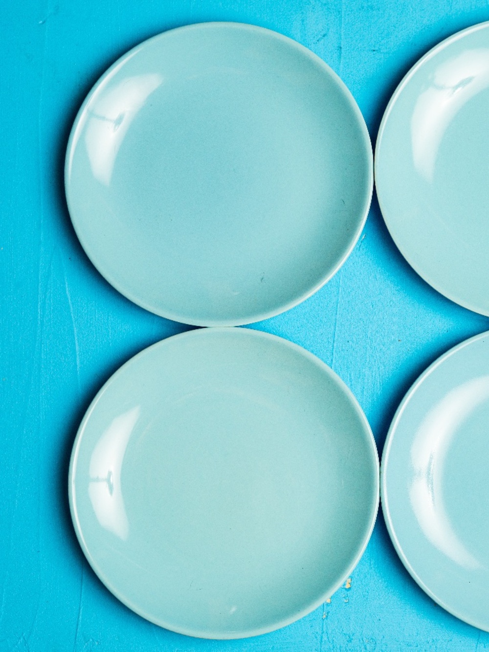 Set of 4 Steubenville Pottery Fairlane Blue Bread / Cake 6 1/4" Plates